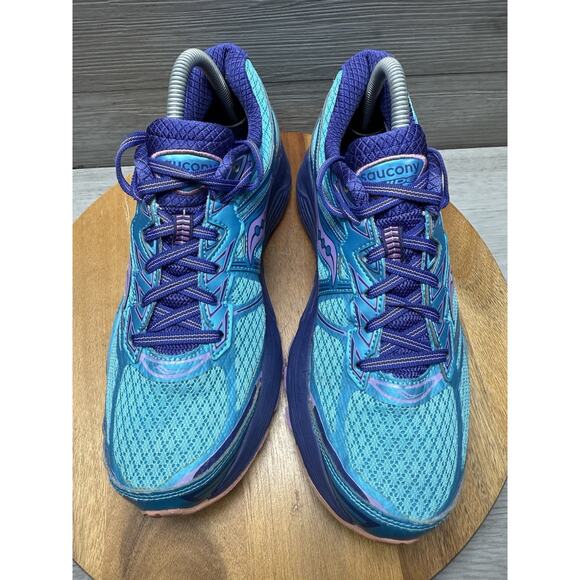 EUC Saucony Women's Guide 9 Running Shoe Blue/Purple/Pink Size 9 - Picture 4 of 11